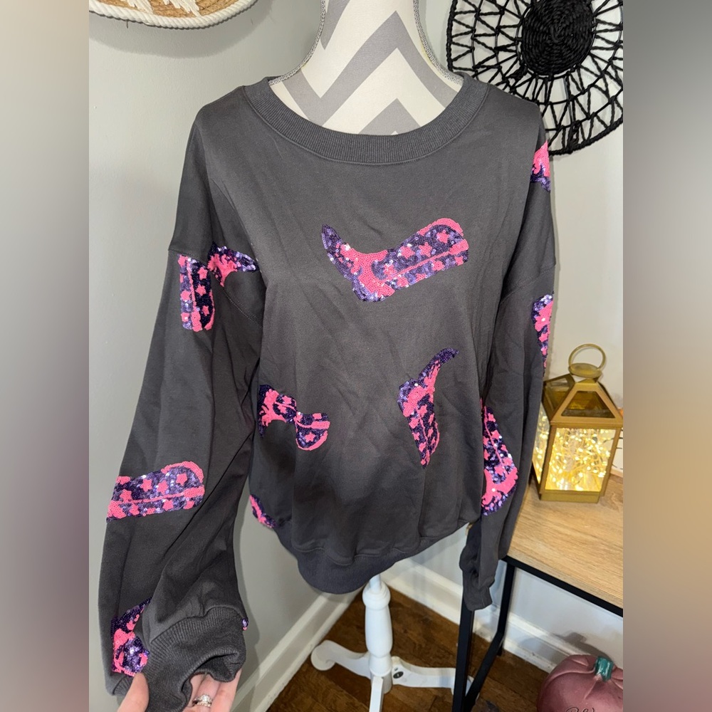 Sequin Boot Top - Fantastic Fawn